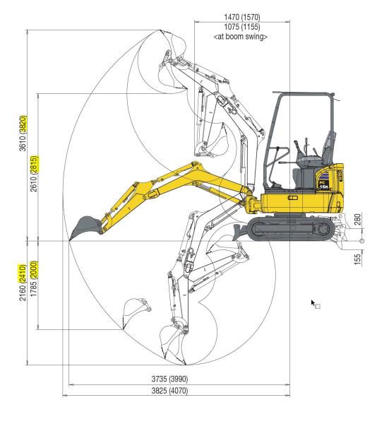 Minibagger Komatsu 1,9t - Mietgebühr
